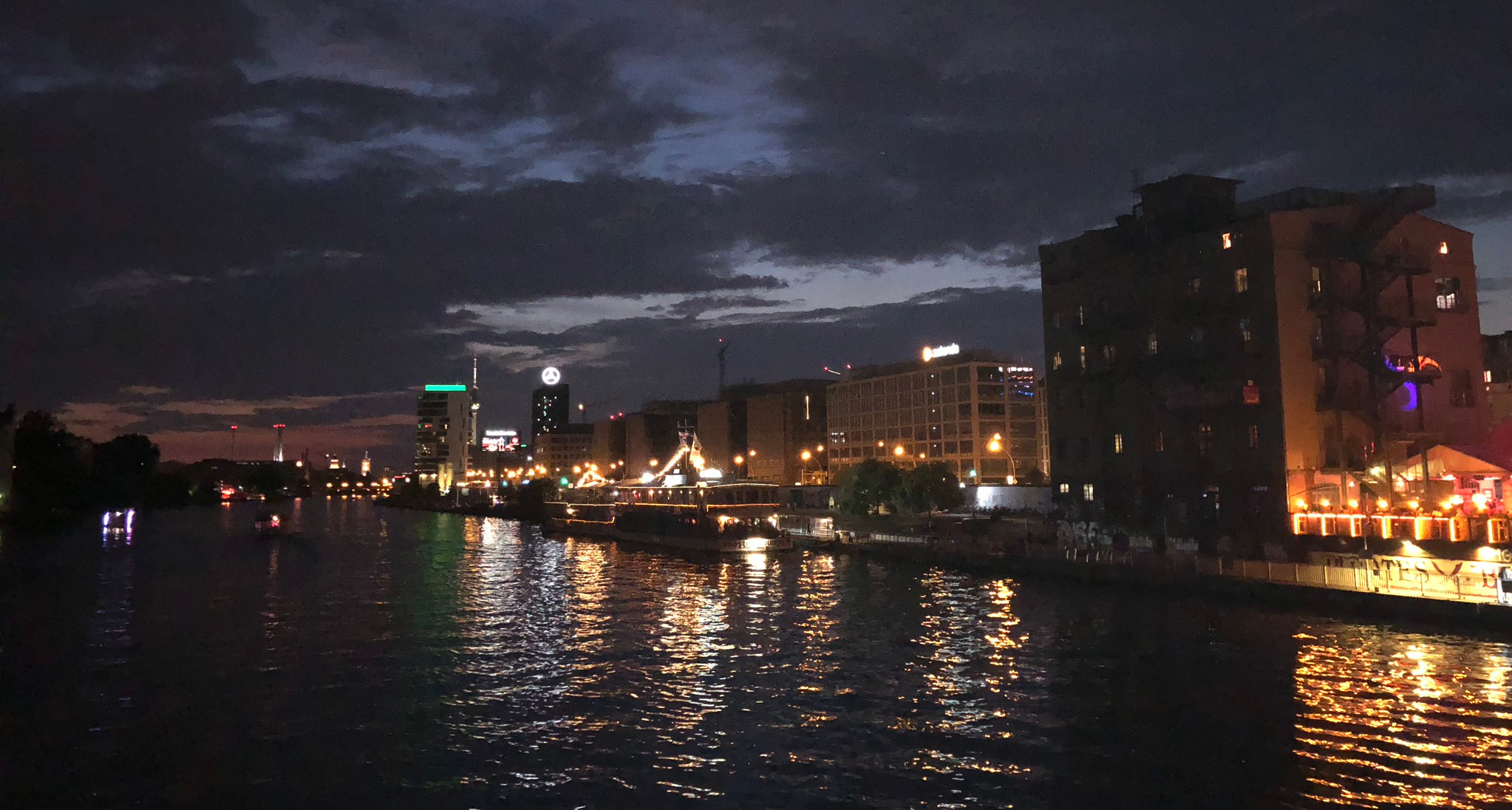 The River Spree in Friedrichshain from the Oberbaum Brücke